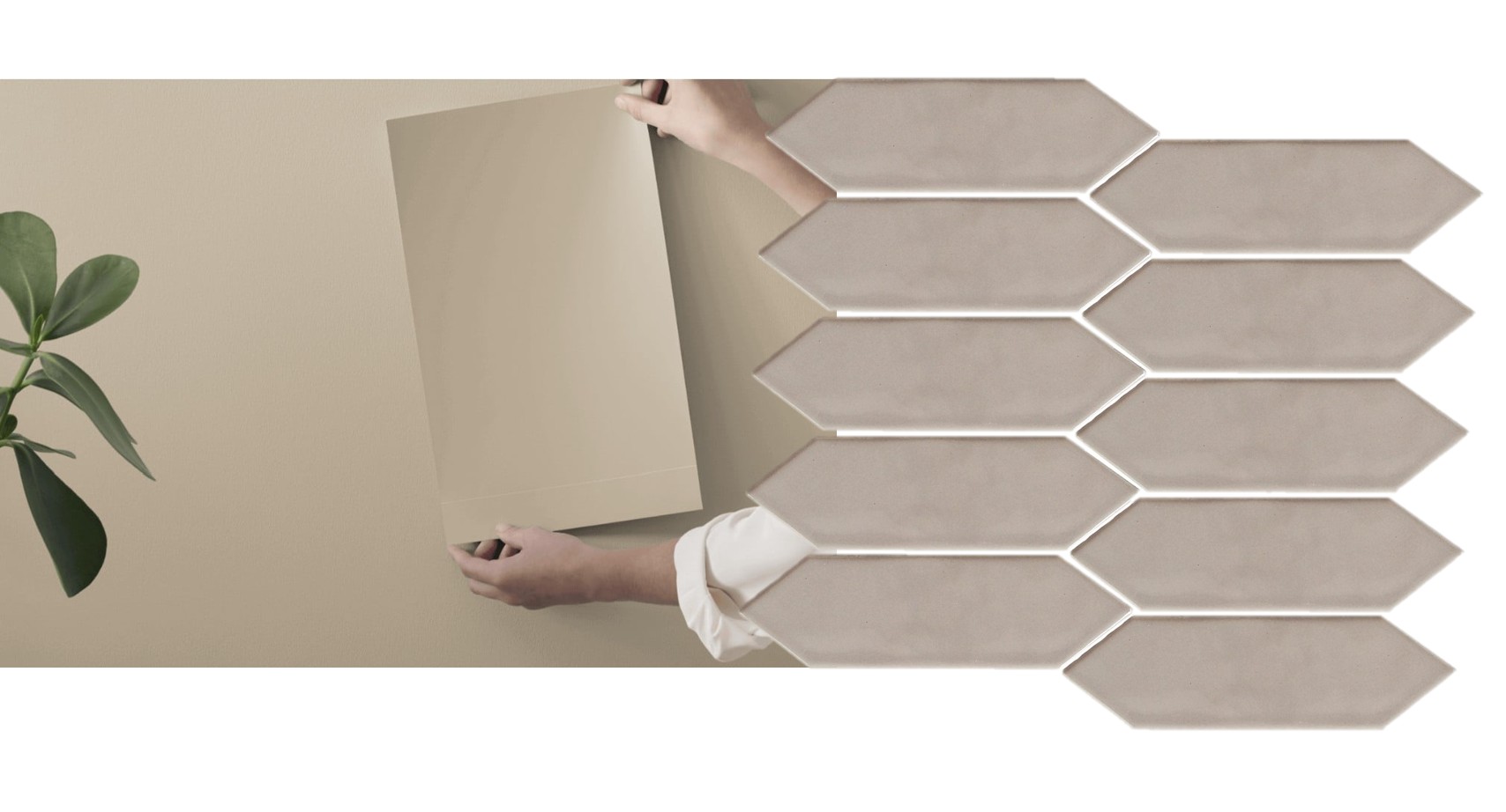 Universal Khaki matches Latte spearhead mosaic