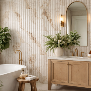 Fluted Kit Kat porcelain mosaic